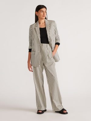 The Draper Pleated Pant in Buttersmooth | Ombre Stripe | 30 Inseam