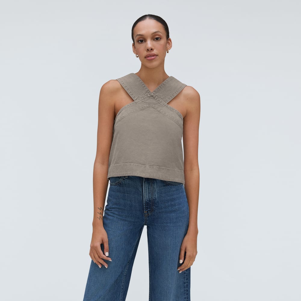 The Cross-Front Apron Top | Clay - Image 2