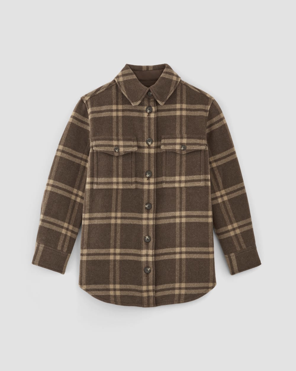 The Italian ReWool? Oversized Shirt Jacket | Brown / Camel - Image 2
