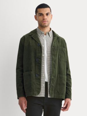 Fine Wale Corduroy Chore Blazer | Dark Forest