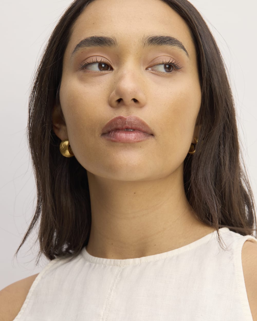 The Linen High-Neck Tank | Bone - Image 4