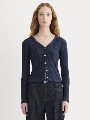 The Cozy Rib Cardigan | Navy