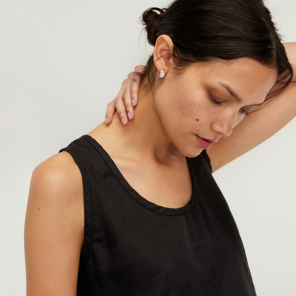 The Scoop Tank in Linen | Black - Image 4