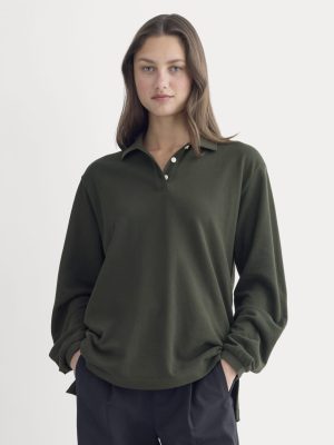 Oversized Pique Polo | Dark Green