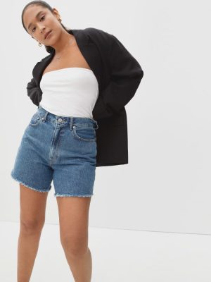 The A-Line Denim Short | Medium Indigo