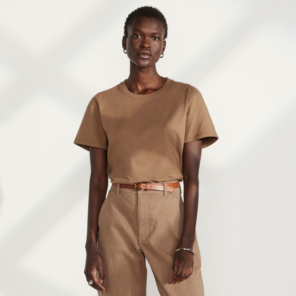 The Box-Cut Tee in Essential Cotton | Toasted Coconut | No Pocket - Image 6