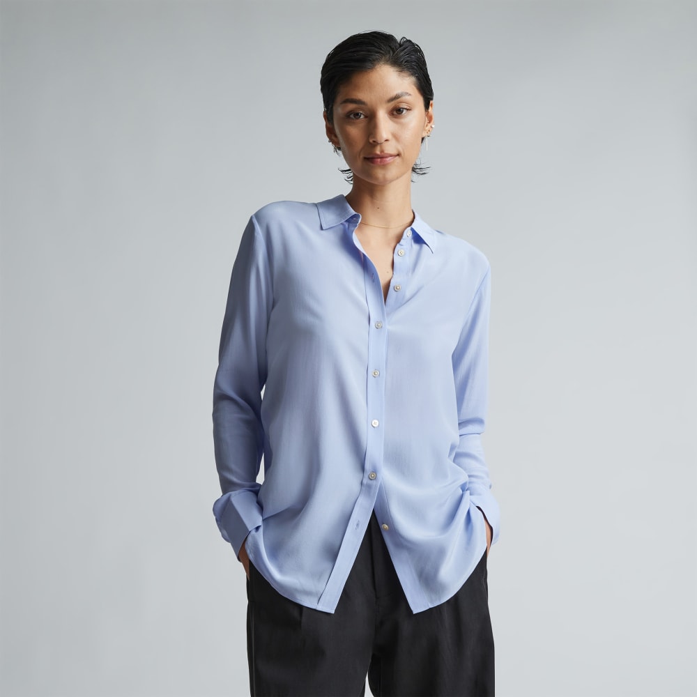 The Must-Have Shirt in Washable Silk | Periwinkle
