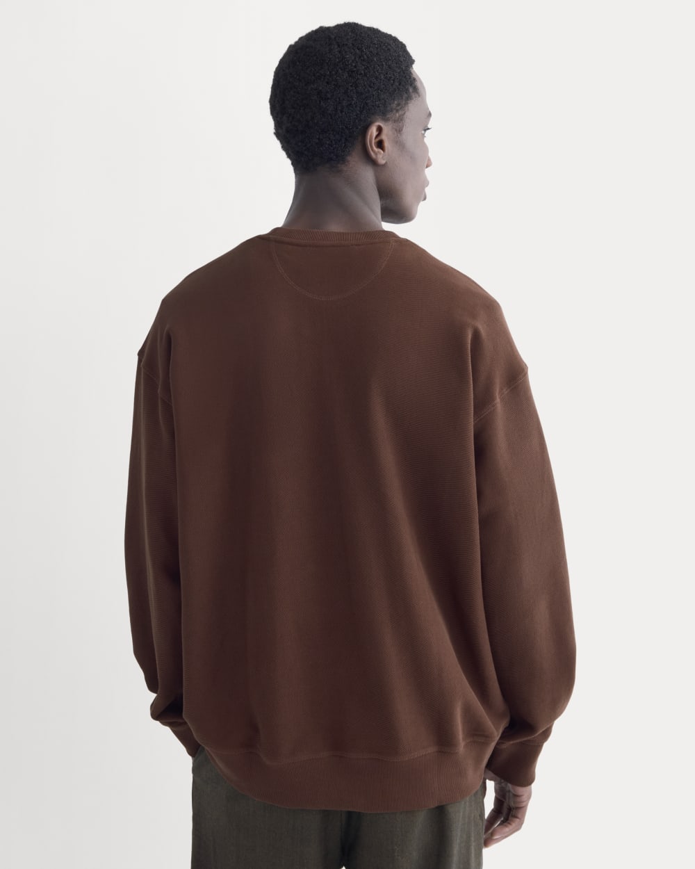 Twill Terry Jacquard Crew Sweatshirt | Dark Mahogany - Image 5