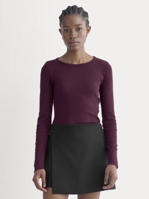 The Luxe Rib Long-Sleeve Crew | Heathered Port Royale