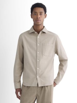 Brushed Flannel Shirt | Heathered Oatmeal