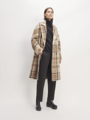 The Italian ReWool? Long Peacoat | Heathered Charcoal / Cornstalk / Toasted Coconut / Biscotti