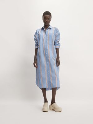 The Midi Cotton Shirt Dress | Parisian Blue / Black / Rusted Red / Bone