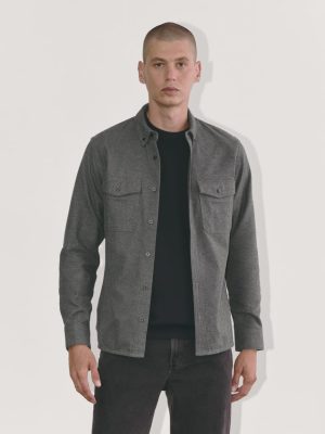 The Brushed Flannel Shirt | Heathered Graphite