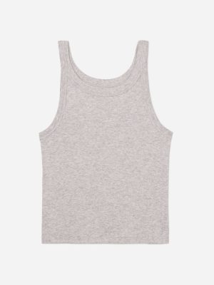 The Pima Micro-Rib Short Tank | Heathered Grey