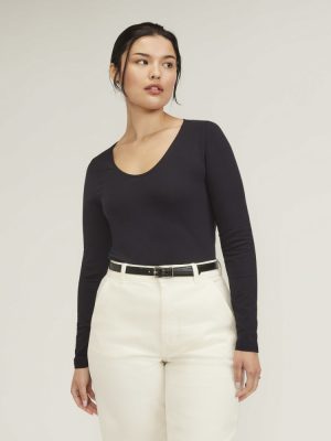 The Supima® Form Ballet Neck Tee | Black