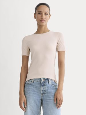 The Luxe Rib Crew | Soft Rose