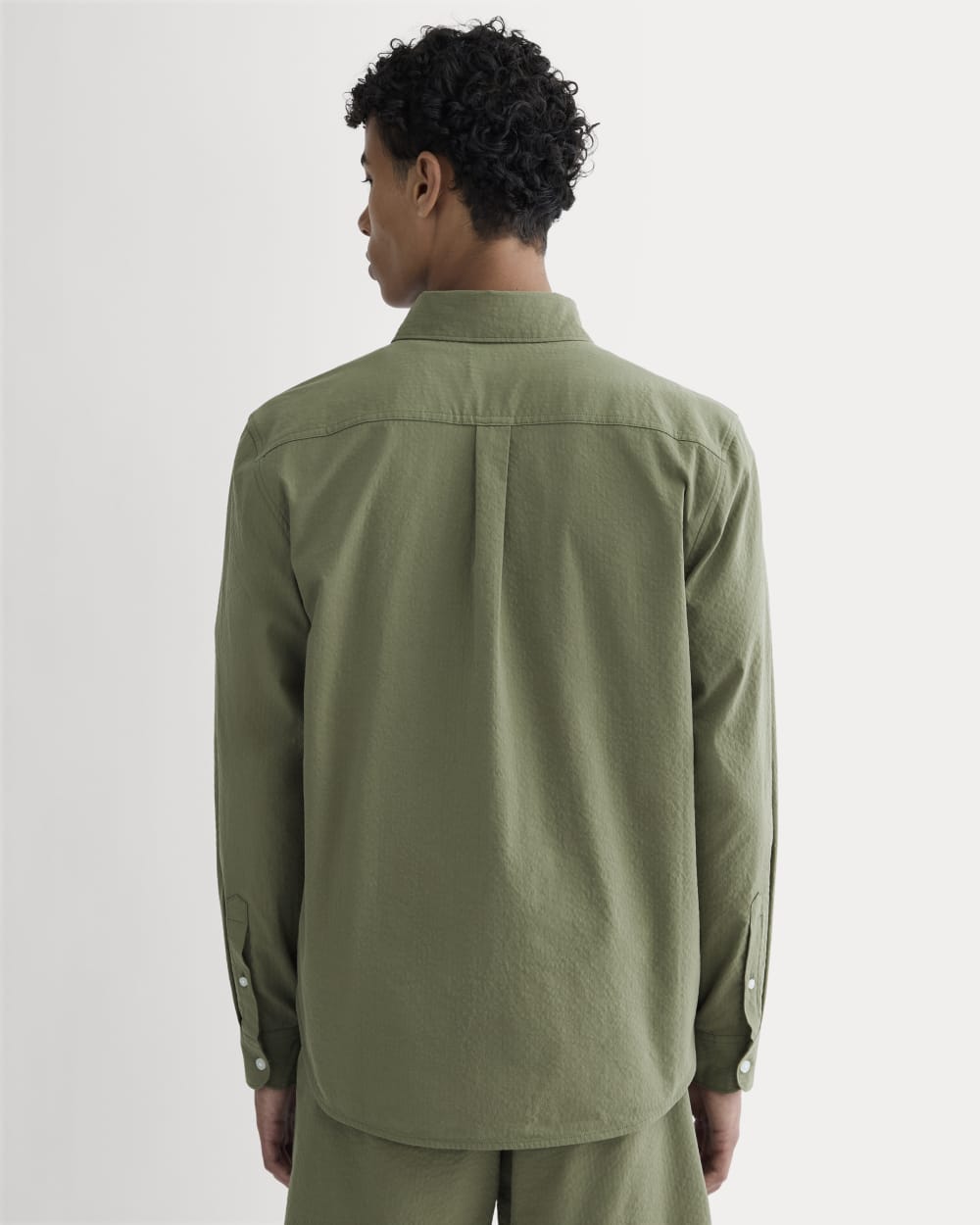 The Seersucker Long-Sleeve Shirt | Lichen Green - Image 5