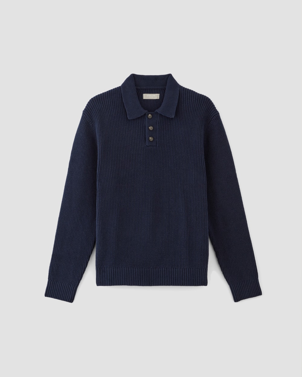 The Cotton Chunky Rib Polo | Navy - Image 2