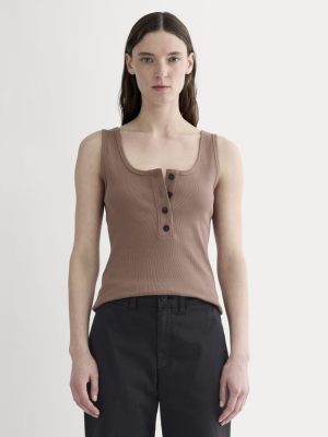 The Selfie Henley Tank | Mocha