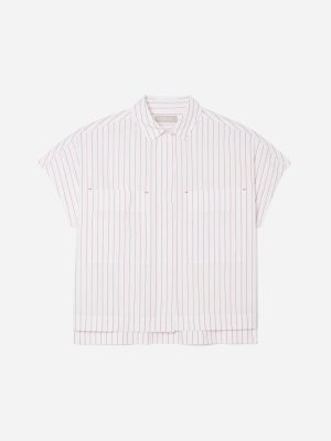 The Short-Sleeve Box Shirt | Red Pinstripe