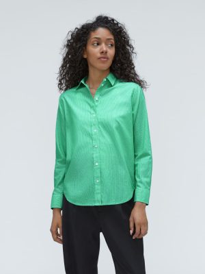 The Must-Have Shirt in Silky Cotton | Bright Jade / White