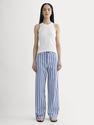 The Wide-Leg Chino | Dutch Blue / Natural