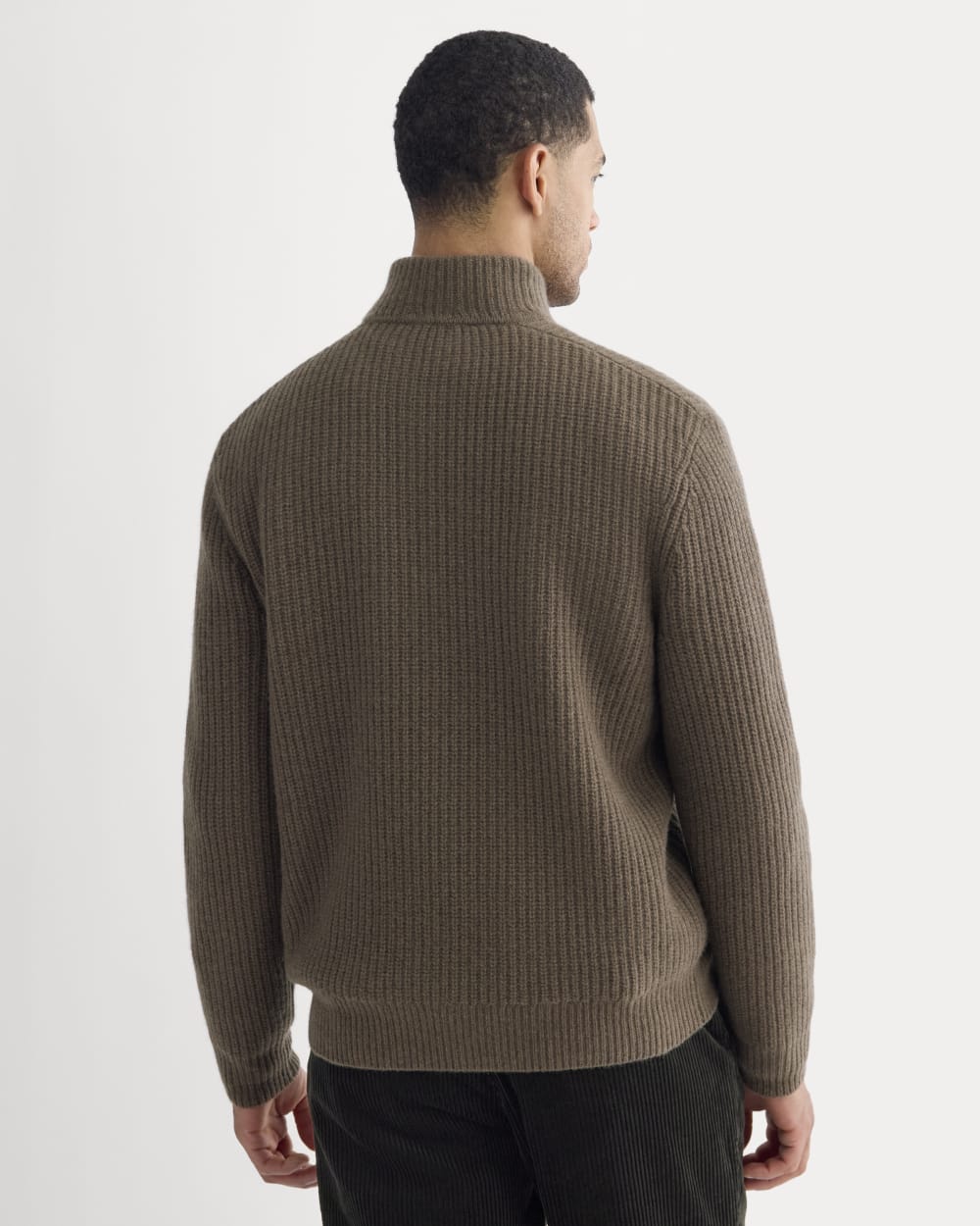 The Felted Merino Half-Zip Sweater | Heather Chocolate Martini - Image 5