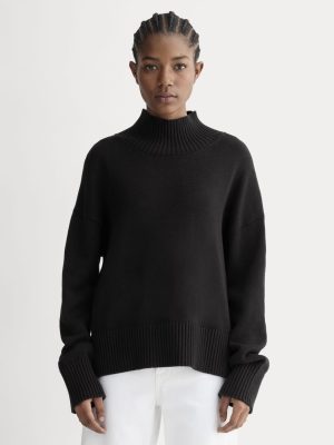 The Boxy Turtleneck in Everyday Cotton | Black