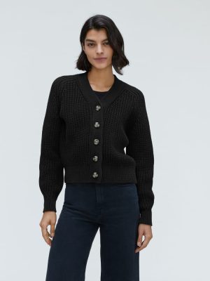 The Texture Cotton Cardigan | Black