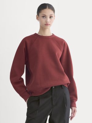 Luxe Fleece Raglan Crewneck | Merlot