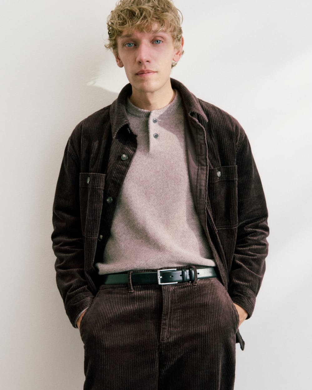 Henley in Wool Cashmere | Light Heathered Taupe - Image 7