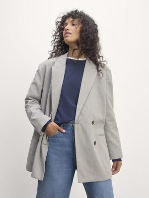 The Double-Breasted Blazer in Buttersmooth | Heather Steel