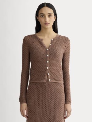The Lace Knit Cardigan | Mocha