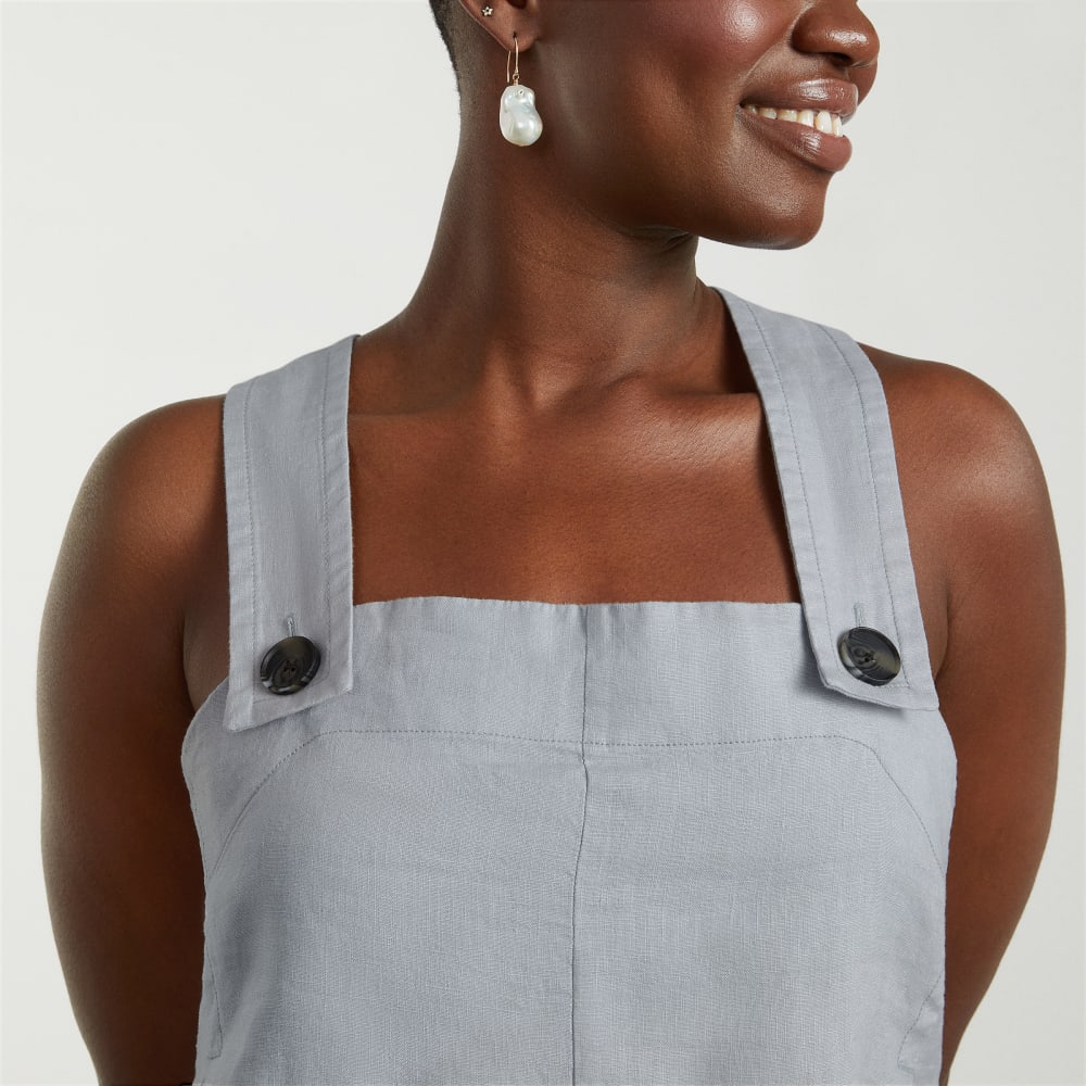 The Apron Linen Tank | Sky - Image 5