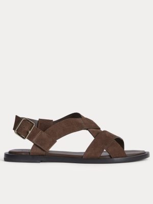 The City Strap Sandal | Burnt Umber Suede