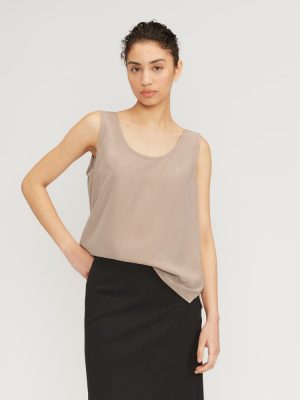 The Scoop Tank in Washable Silk | Burnt Sugar