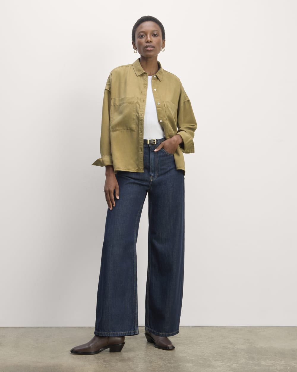The Boxy Overshirt in Buttersoft | Fennel Seed - Image 3