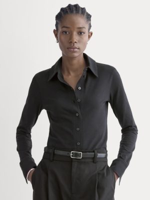 Button-Up Shirt in Essential Cotton | Black