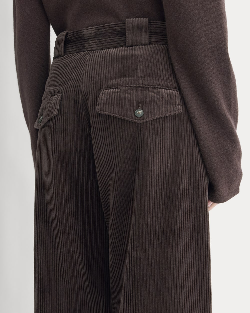 Corduroy Wide-Leg Trouser | Dark Chocolate - Image 4