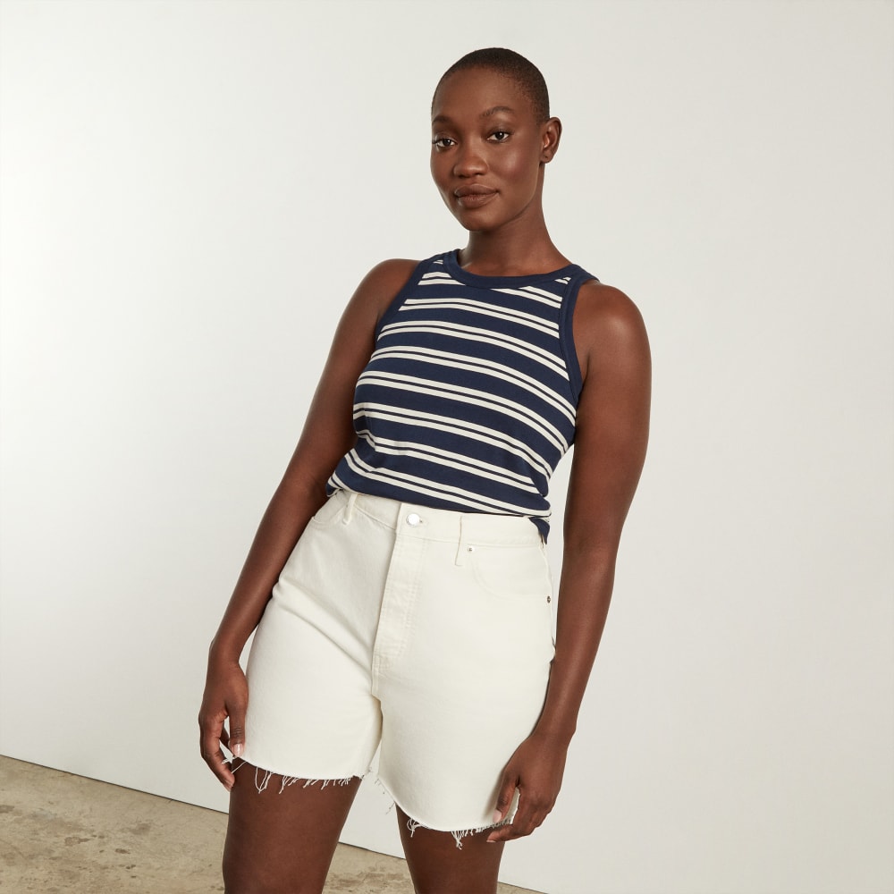 The Tank in Essential Cotton | Navy / Tan - Image 6