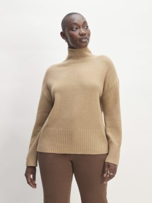 The Cashmere Oversized Turtleneck | Light Camel