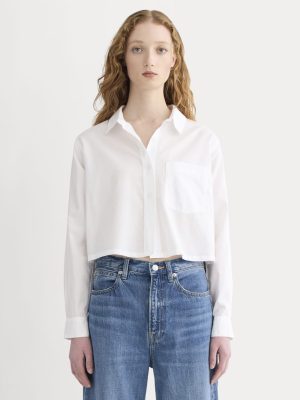 The Way-Short Shirt in Silky Cotton | White