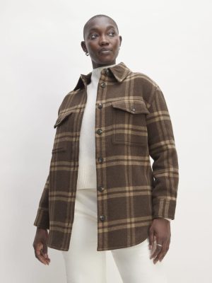 The Italian ReWool? Oversized Shirt Jacket | Brown / Camel