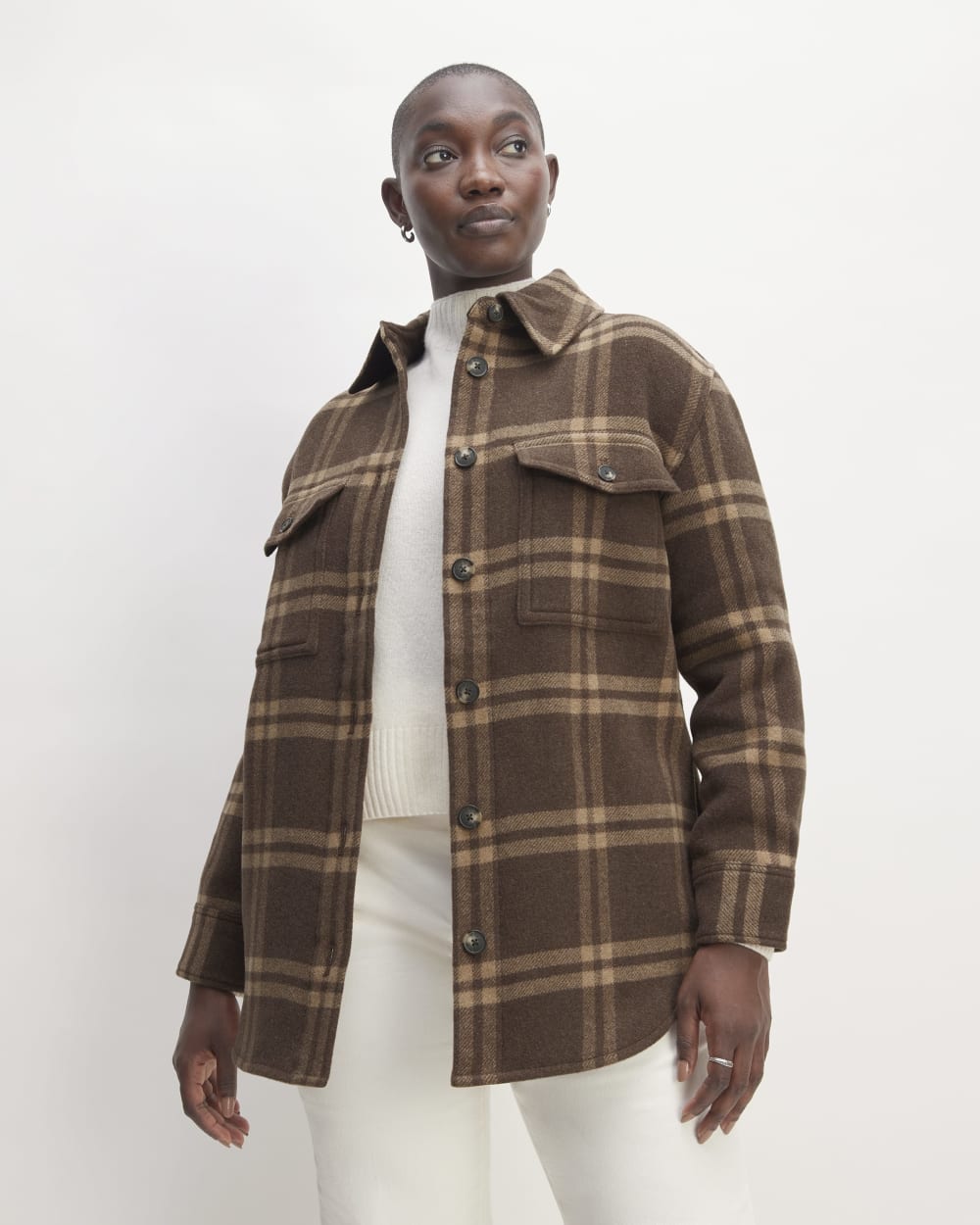 The Italian ReWool? Oversized Shirt Jacket | Brown / Camel