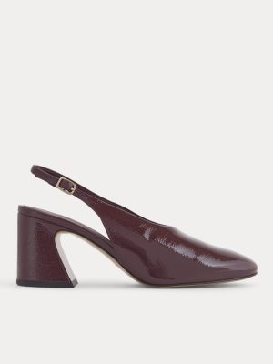 Curved Slingback Heel | Burgundy