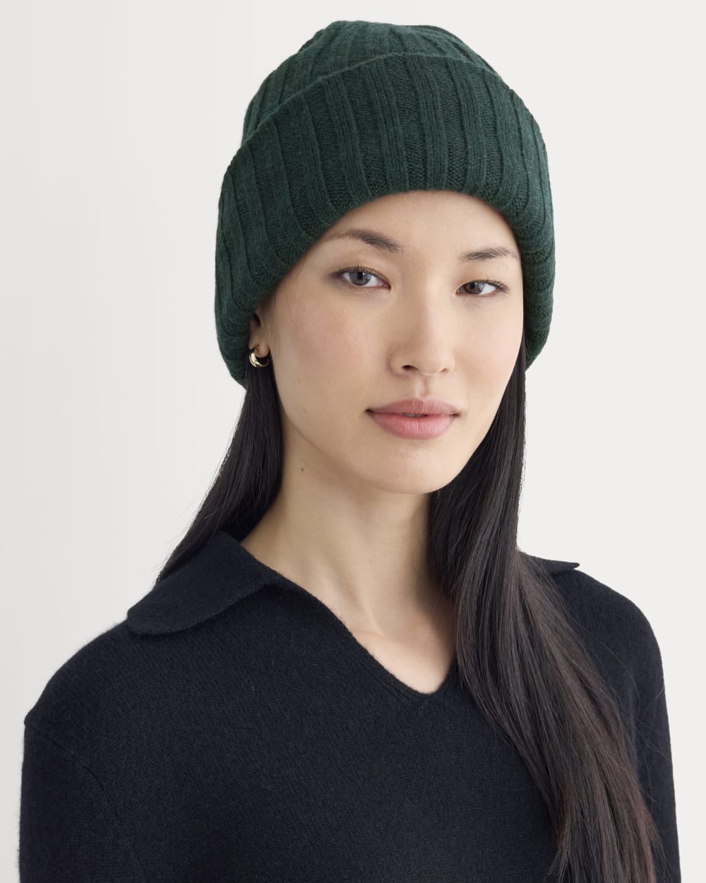 Chunky Ribbed Beanie | Heathered Dark Sea - Image 3