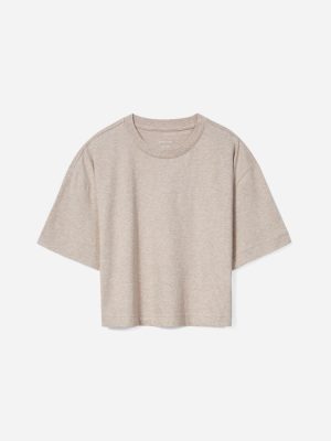 The Organic Cotton Cropped Tee | Heathered Burnt Sugar