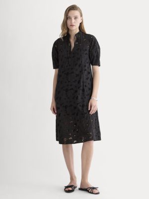 The Eyelet Midi Dress | Black