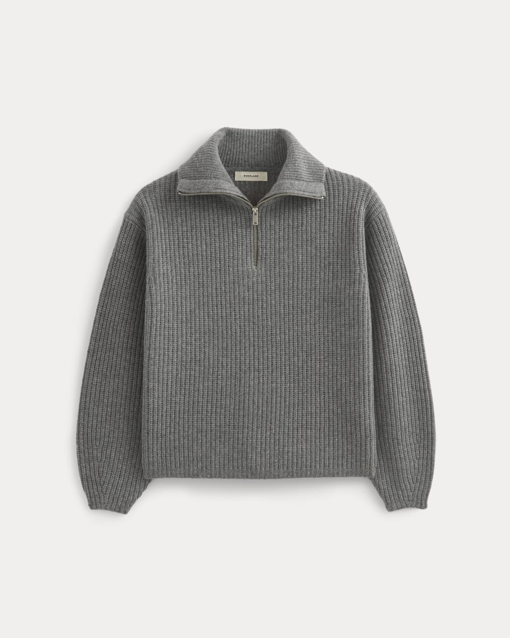 The Half-Zip Sweater in Luxe Merino | Heathered Mid-Grey - Image 2