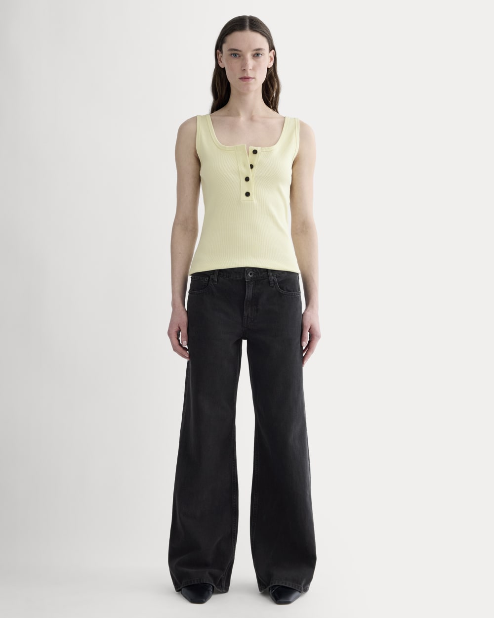 The Selfie Henley Tank | Light Yellow - Image 3